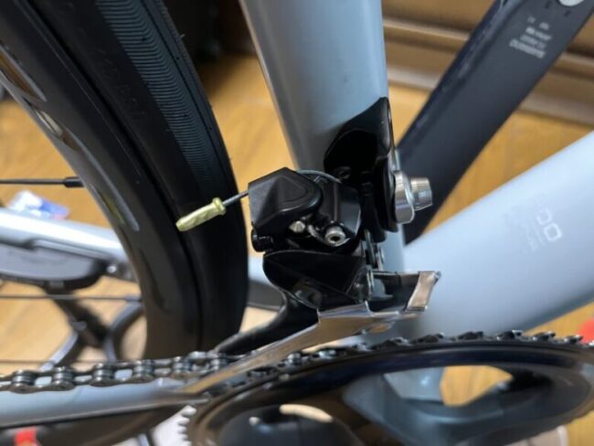 SHIMANOクラスバイク　フロントディレイラー変速 フロントディレイラーの変速の調整をしました。ちょっと雑だっんで